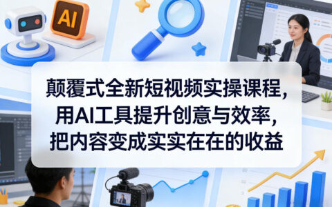 高效短视频实操课程：AI工具提升创意与效率，内容变现实战指南