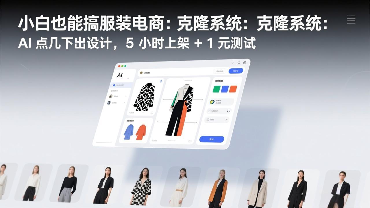 新手服装电商实操：AI快速设计方法，5小时上架+低成本测试指南