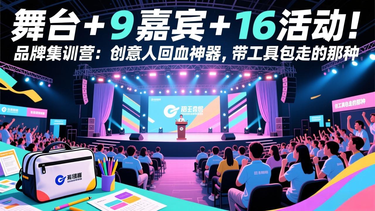 实战舞台：9 嘉宾 + 16 活动！品牌集训营：创意人变现攻略，附赠工具包