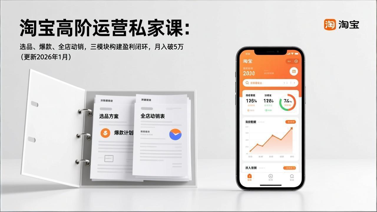 淘宝高阶运营私家课：选品、爆款、全店动销三模块盈利实战指南（更新26年1月）