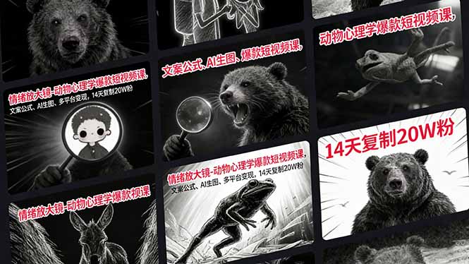 情绪放大镜-动物心理学爆款短视频课：文案公式、AI生图与多平台变现实操指南