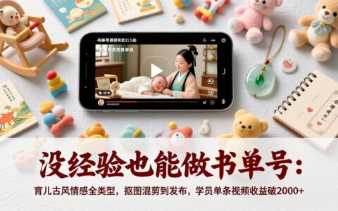 没经验也能做书单号：全类型项目从抠图混剪到发布，学员变现实战案例