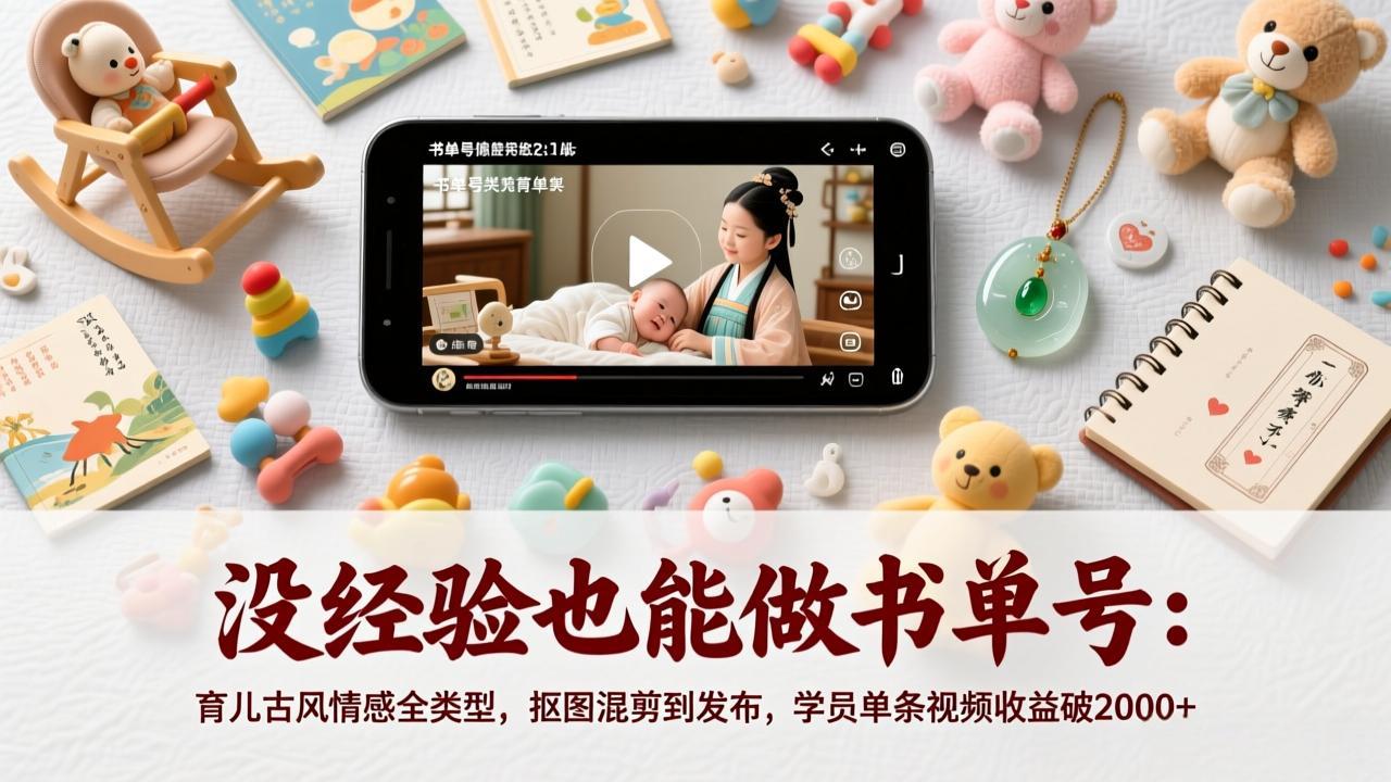 没经验也能做书单号：全类型项目从抠图混剪到发布，学员变现实战案例