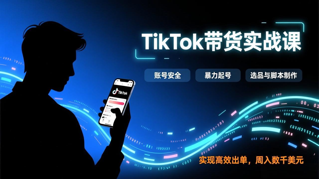 TikTok带货实战指南：账号安全、高效起号、选品与脚本制作，实现高效出单与变现