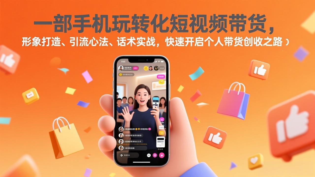 一部手机短视频带货实战：形象打造、引流策略、话术技巧，个人带货变现指南