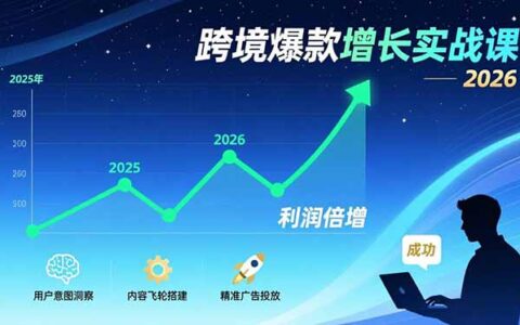 跨境爆款增长实战课：用户意图洞察、内容飞轮搭建与精准广告投放策略，助力卖家2026年利润提升