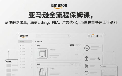 亚马逊全流程实战指南：从注册到出单，涵盖Listing、FBA、广告优化，新手也能快速变现