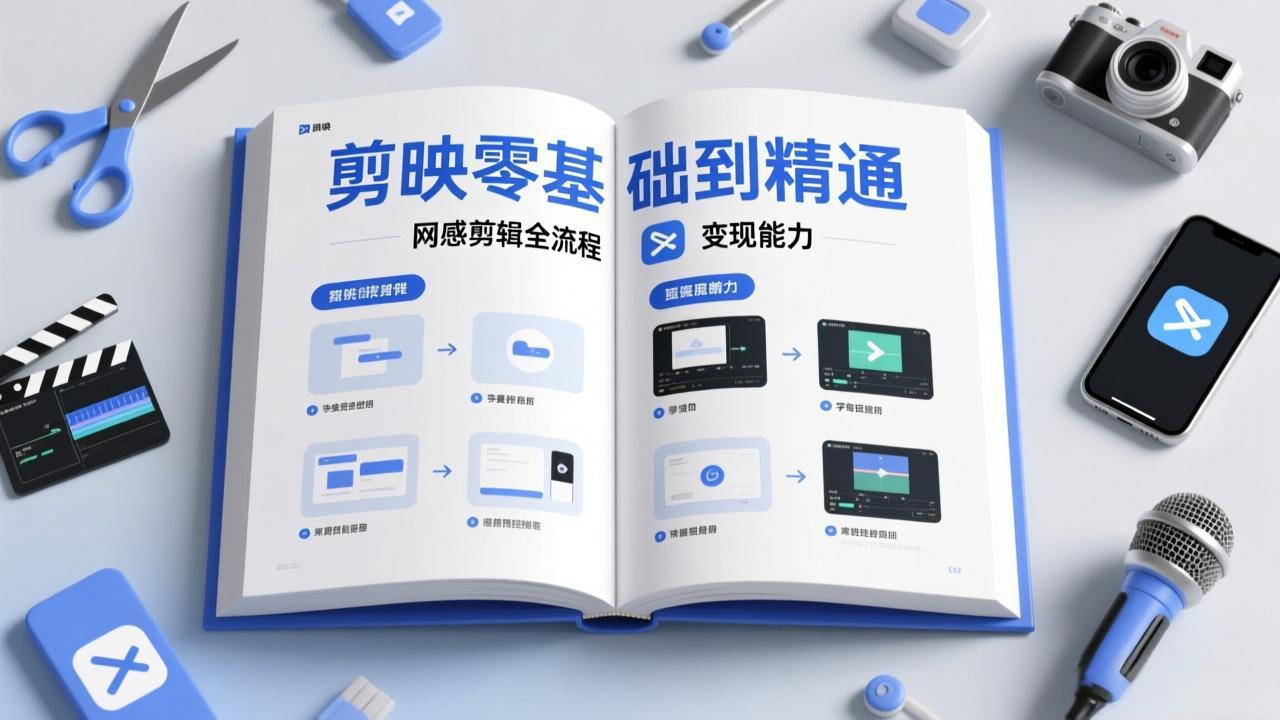 剪映零基础快速上手实战：从入门到精通掌握网感剪辑全流程，变现剪辑能力指南
