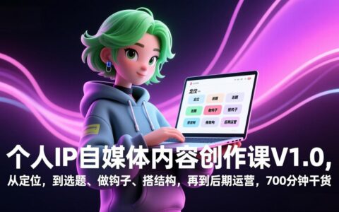 个人IP自媒体内容变现实操课V1.0：从定位、选题、钩子到运营的700步骤分钟干货指南