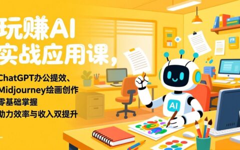 AI高效变现实战课：ChatGPT办公提效与Midjourney创作，零基础掌握，实测提升效率与收入