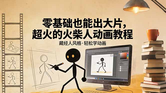 2025零基础火柴人动画实战教程：藏经人风格变现指南