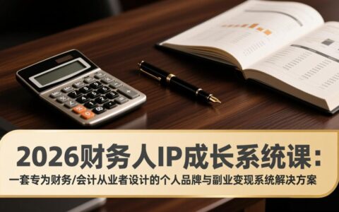 2026财务人IP成长实战课：财务/会计从业者的个人品牌与副业变现实操指南
