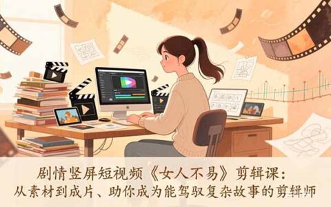 剧情竖屏短视频《女人不易》剪辑实战课：从素材到成片，驾驭复杂故事的变现指南