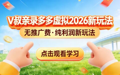 低成本起步！拼多多虚拟电商新玩法，V叔实测变现策略