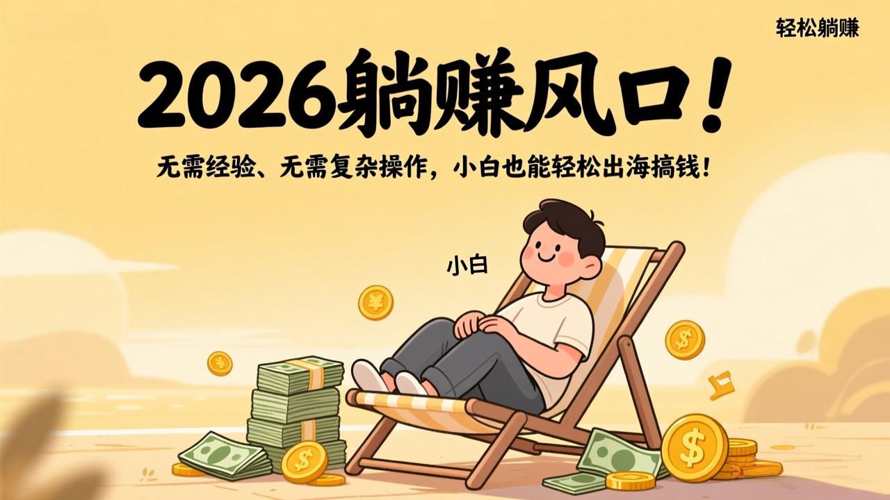 2026被动收入新风口：零经验简单操作，新手轻松海外变现指南！