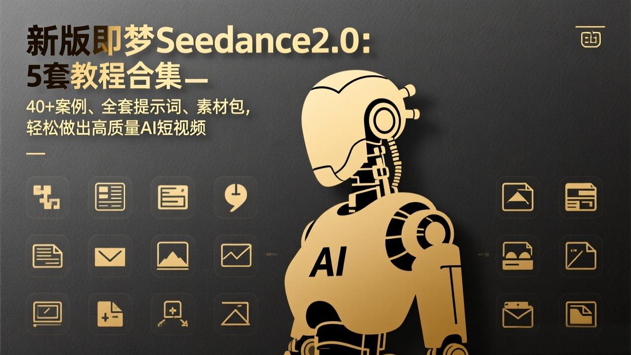 新版即梦Seedance2.0：5套教程+40+案例+素材包，高效AI短视频创作与变现实战指南
