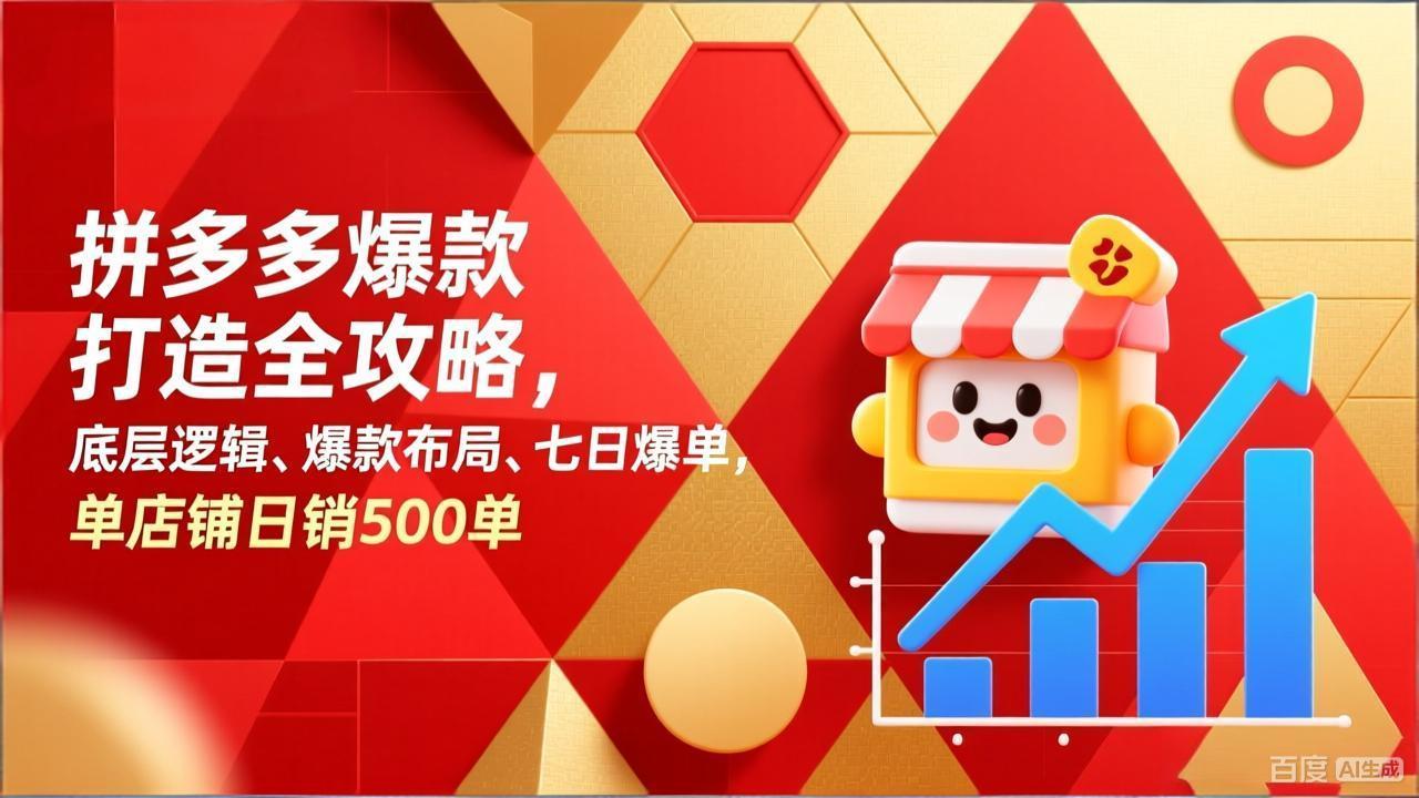 拼多多爆款打造全攻略：底层逻辑、布局策略与七日爆单实操指南