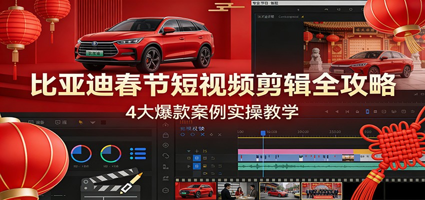 比亚迪春节短视频剪辑变现攻略：4大案例拆解与实操教学