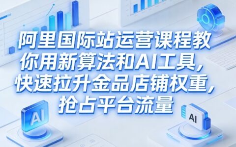 阿里国际站运营实战课程：新算法与AI工具高效提升店铺权重，获取平台流量（2026更新）