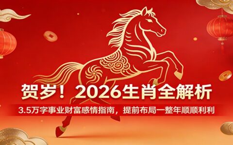 2026生肖全解析：3.5万字事业财富实操指南，提前布局全年顺遂策略