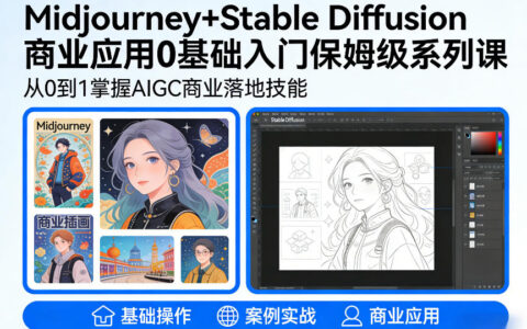 AIGC变现实战：Midjourney+Stable Diffusion保姆级教程，0基础入门系列课