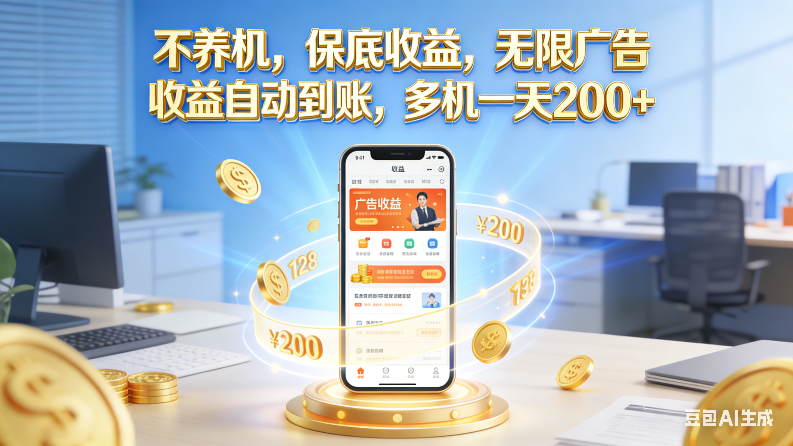 被动收入实战指南：稳定收益+无限广告策略，收益自动到账，多设备变现实操