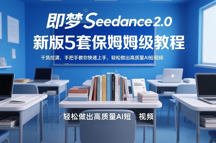 即梦Seedance2.0新版5套保姆级教程：实战指南手把手教你高效制作AI短视频变现方法