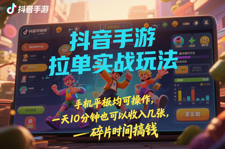 抖音手游变现实战玩法：手机平板轻松操作，碎片时间赚取额外收入