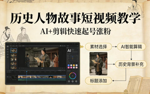 历史人物故事短视频教程：AI剪辑实战，快速涨粉与变现策略