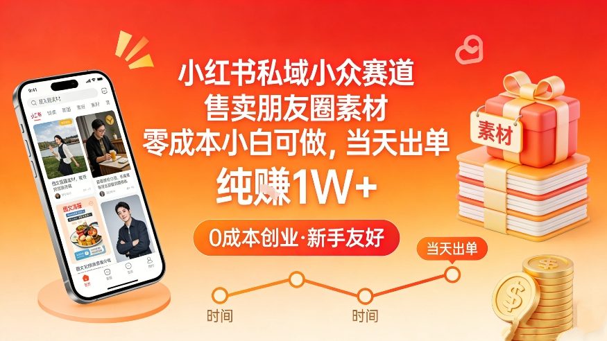2025小红书私域小众赛道：朋友圈素材销售变现实战攻略