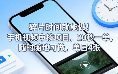 碎片时间就能做！手机视频审核项目实操指南，随时随地可做，变现方法拆解
