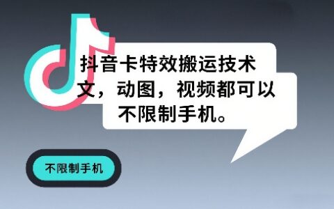 抖音卡特效应用实战指南：图文动图视频通用，不限手机变现方法