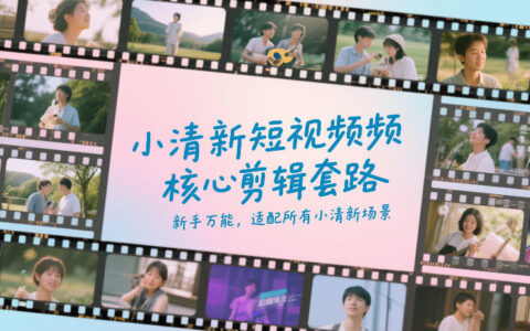 小清新短视频剪辑变现方法：新手万能实操，适配所有场景