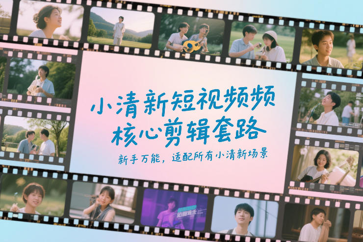 小清新短视频剪辑变现方法：新手万能实操，适配所有场景