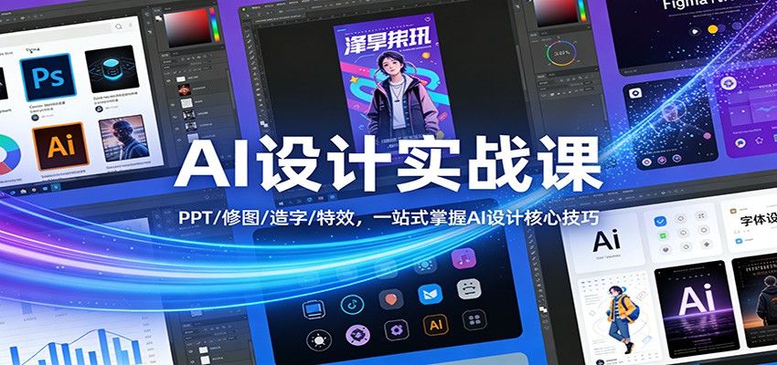 AI设计实战课：PPT/修图/造字/特效一站式变现实操指南