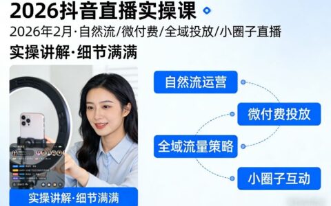 2026抖音直播盈利实操指南：自然流、微付费、全域投放与小圈子直播详细拆解