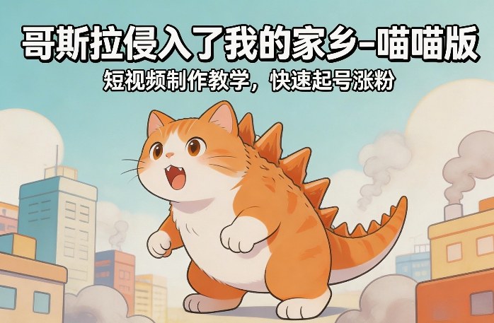 哥斯拉侵入了我的家乡–喵喵版短视频制作实战教程：涨粉变现攻略