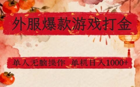 外服爆款游戏赚钱策略：单人高效实操，实测稳定收益指南