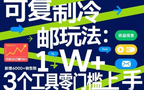 可复制冷邮件策略：实测月投50刀创造被动收入，提升销售额的3个工具零门槛指南