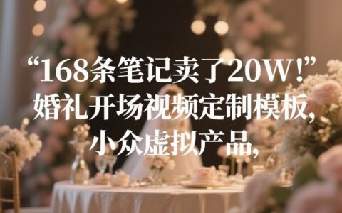 168条笔记变现20W：婚礼开场视频定制模板实战案例