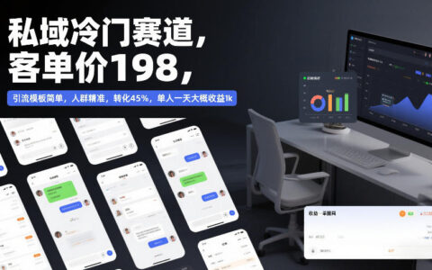 私域小众赛道实战指南：客单价198，精准引流策略，转化率45%，日变现潜力解析