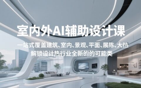 室内外AI设计课：覆盖建筑、室内、景观、平面、展陈五大品类，AI设计变现实操指南