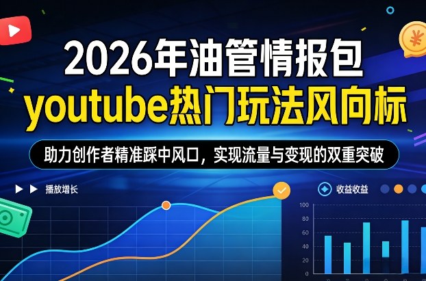 2026年油管情报包：YouTube热门策略风向标，助力创作者精准把握趋势，实现流量与变现双重提升