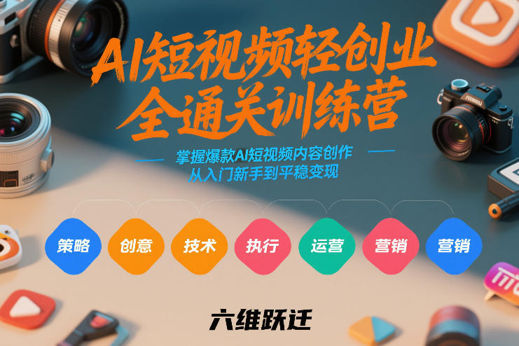 AI短视频轻创业训练营：从入门新手到平稳变现的实战指南