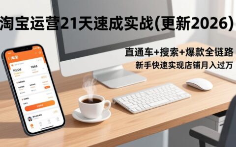 淘宝运营21天实战攻略(更新3月)，直通车+搜索+爆款全链路拆解，新手高效实现店铺变现