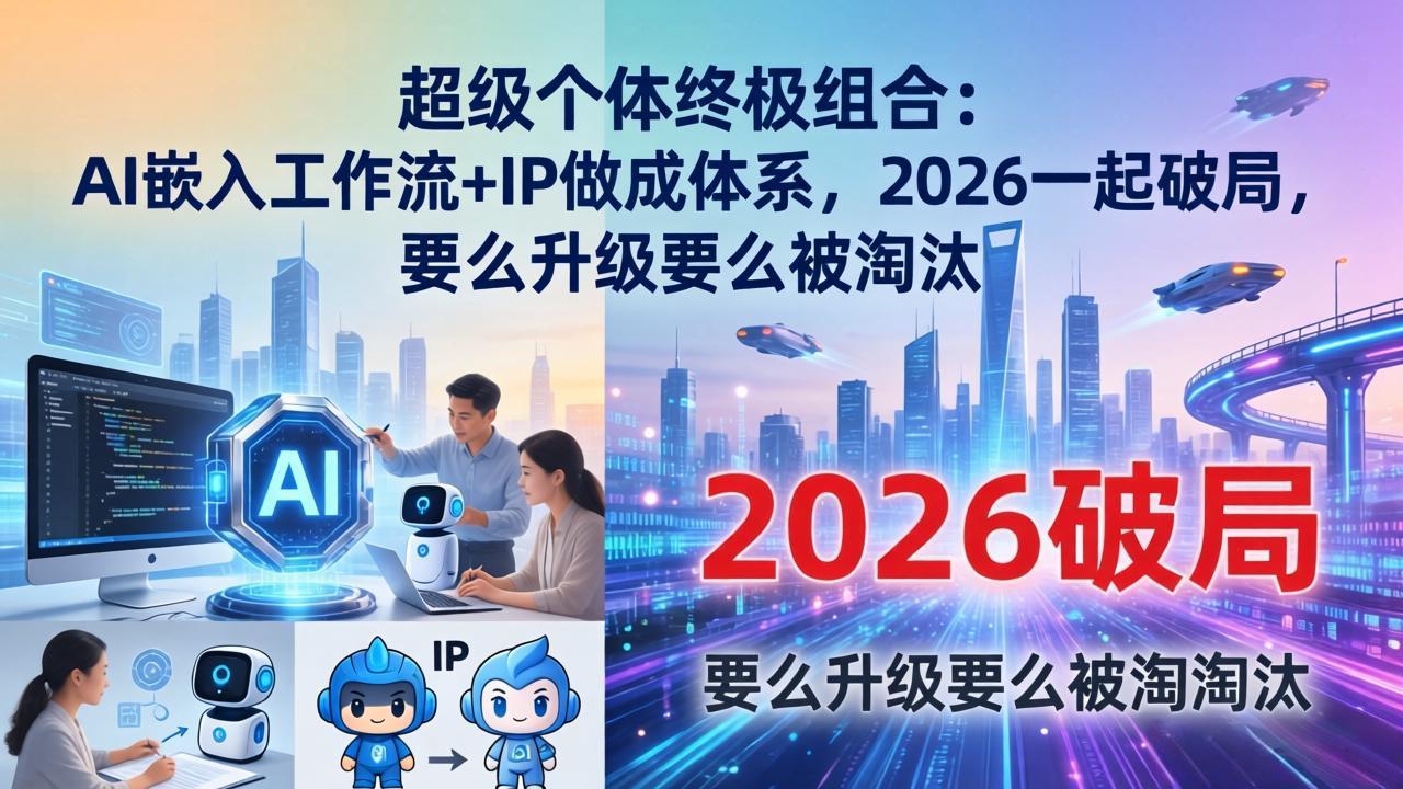 超级个体2026升级策略：AI工作流嵌入+IP体系搭建变现实战指南