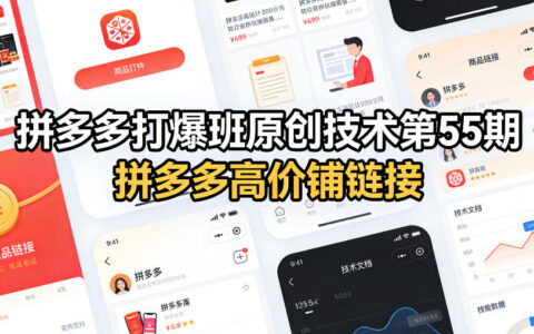 2025拼多多实战项目第55期：高效链接变现实操指南