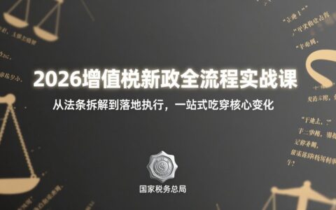 2026增值税新政实战指南：从法规解析到落地应用，掌握核心要点