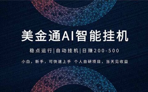 2026风口项目：美金通AI智能变现策略，自研方法实测，新手快速上手指南