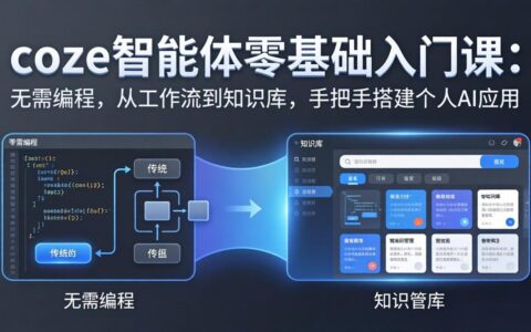 coze智能体零基础入门课：无需编程，实战搭建个人AI应用实现被动收入